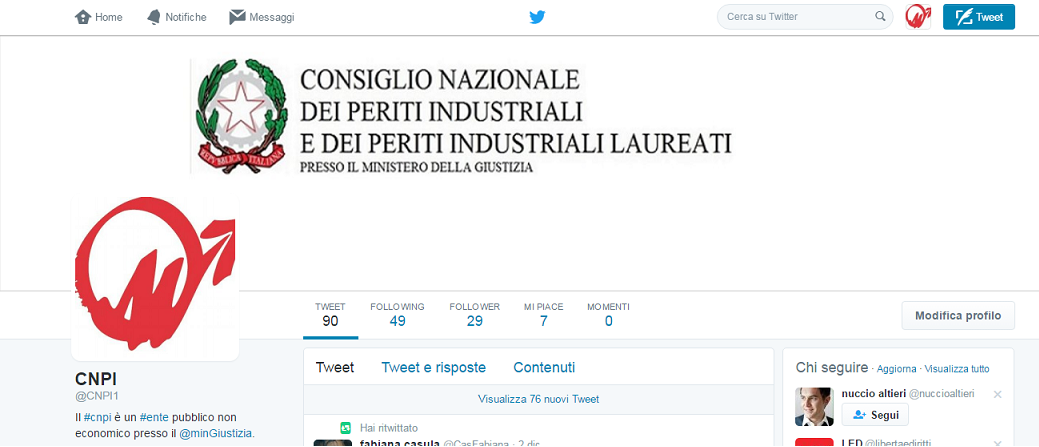 Il Cnpi sbarca su twitter