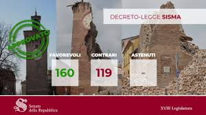 Il decreto sisma è legge
