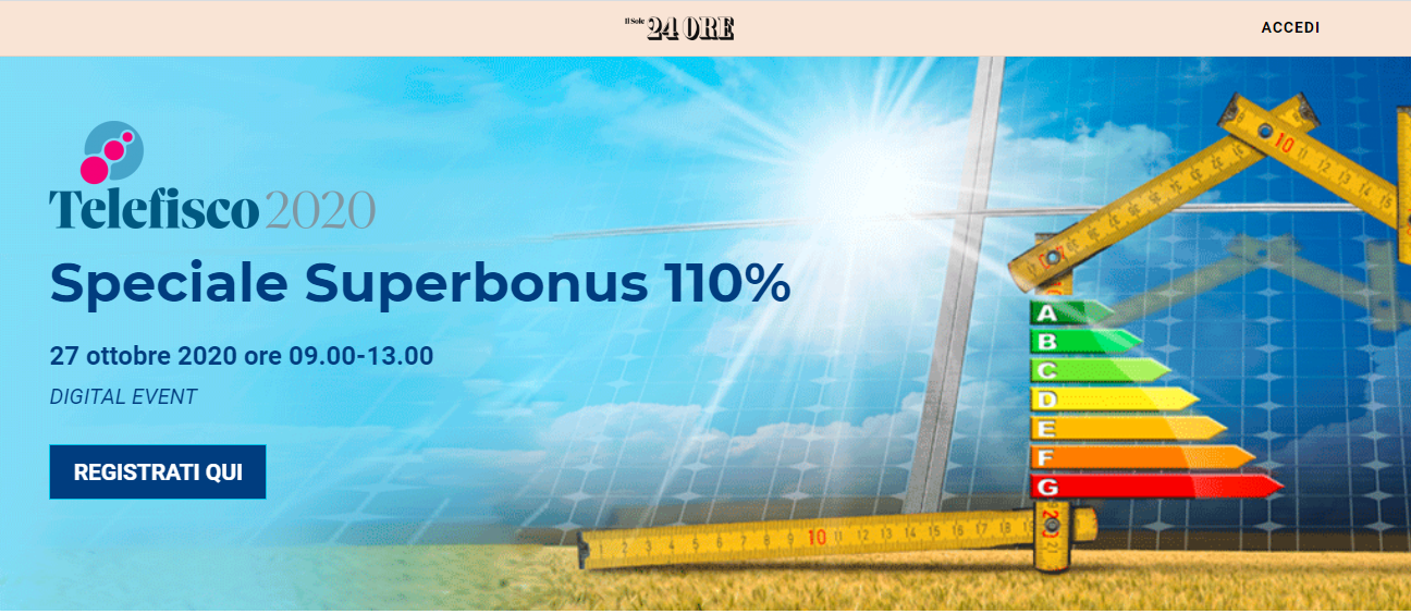 Speciale Superbonus del 110%: webinar del Sole 24 valido ai fini della formazione continua